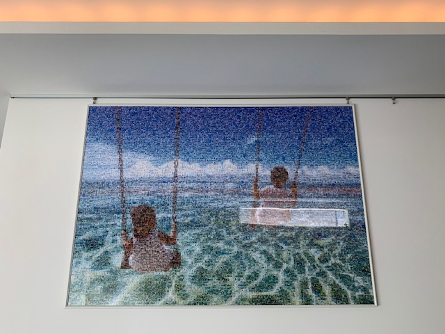 家族旅行のモザイクアート